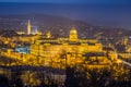 Budapest, Hungary - The Historic Royal Palace aka Buda Castle with Matthias Church Royalty Free Stock Photo