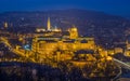 Budapest, Hungary - The Historic Royal Palace aka Buda Castle with Matthias Church Royalty Free Stock Photo