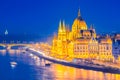 Budapest, Hungary - Hungarian Parliament Building and Danube Riv Royalty Free Stock Photo