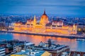 Budapest, Hungary - Hungarian Parliament Building and Danube Riv Royalty Free Stock Photo