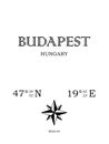 Budapest, Hungary - inscription with the name of the city, country and the geographical coordinates of the city Royalty Free Stock Photo
