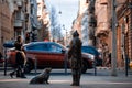 Budapest, Hungary - January 04, 2019: The Columbo statue on Falk Miksa Street