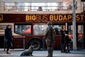 Budapest, Hungary - January 04, 2019: Detective Columbo American actor Peter Falk bronze statue