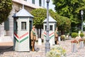 BUDAPEST, HUNGARY 29 JULY 2019: Honor guard at Royal Sandor Palace, President of Hungary residence Royalty Free Stock Photo