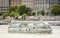 Touring Boat On Danube River, Budapest, Hungary