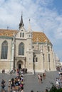 Budapest / Hungary - July 28 2019: The Roman Catholic church,St Mathias, also known as Church of Our Lady. View on the Old Royalty Free Stock Photo