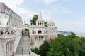 Budapest / Hungary - July 28 2019: Stairs and statues of the historic Fisherman's Bastion in Budapest city, Hungary. Group of