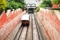 Budapest, Hungary - June, 02, 2018 - Funicular from Clark Adam Square to Buda Castle Royalty Free Stock Photo