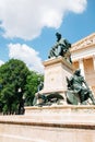 Hungarian National Museum and Janos Arany statue in Budapest, Hungary