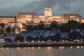 Budapest, Hungary at twilight, Buda Castle along Danube Royalty Free Stock Photo
