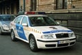 Hungarian police forces car built by Skoda. The Hungarian police is also known as Rendorseg
