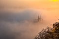 Budapest, Hungary - Liberty Bridge Szabadsag Hid surrounded by heavy fog