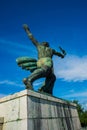 Budapest, Hungary: The Liberty Statue or Freedom Statue is a monument on the Gellert Hill in Budapest, Hungary Royalty Free Stock Photo