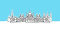 Budapest Hungary Lineart Vector Sketch