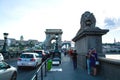 12.06.2019. Budapest, Hungary. A look on old the Chain Secheni Bridge and on an environment around it. The tourist place in Europe Royalty Free Stock Photo