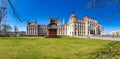 BUDAPEST, HUNGARY - MARCH 31, 2019: Hungarian Parliament at daytime. Budapest. One of the most beautiful buildings in the city Royalty Free Stock Photo