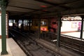 BUDAPEST, HUNGARY - 04 MARCH 2019: Interior view of a retro style subway station in old quarter of Budapest Royalty Free Stock Photo