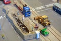 Budapest, Hungary - March 25, 2018: Miniversum museum. Miniature workers standing front at construction site