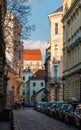 Old narrow street in Budapest, Hungary Royalty Free Stock Photo