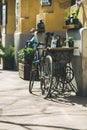 BUDAPEST, HUNGARY- MARCH 22, 2017: Old styled retro bicycle