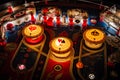 Budapest, Hungary - March 25, 2018: Pinball museum. Pinball table close up view of vintage machine Royalty Free Stock Photo