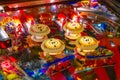 Budapest, Hungary - March 25, 2018: Pinball museum. Pinball table close up view of vintage machine