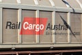 Rail Cargo Austria. Container shipping. Global freight and transport. International transportation. Royalty Free Stock Photo
