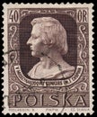 Stamp printed by Poland shows portrait of Frederic Chopin Royalty Free Stock Photo