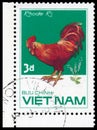 Stamp printed in Vetnam shows Rhode Ri rooster
