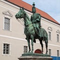 Budapest, Hungary - March 27, 2018: Statue of Andras Hadik in Buda Castle District The iconic Hungarian hussar most