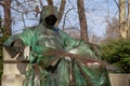 Budapest, Hungary - March 25, 2018: Statue of Anonymous, Vajdahunyad Castle in Budapest, Hungary