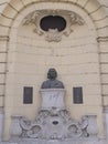 BUDAPEST, HUNGARY- MAY, 26, 2019: bronze bust statue of franz liszt