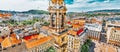 BUDAPEST, HUNGARY-MAY 04, 2016: City square  near St.Stephen Basilica in Budapest at daytime, people on near Basilica.Hungary Royalty Free Stock Photo