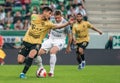 Ferencvaros winger Zeljko Gavric and MTK Budapest centre-back Slobodan Rajkovic during