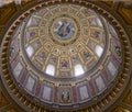 BUDAPEST, HUNGARY- MAY, 26, 2019: interior view of the main dome of st stephen`s basilica in budapest Royalty Free Stock Photo