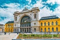 BUDAPEST, HUNGARY-MAY 05, 2016: Budapest Keleti Railway Station with people is the main international and inter-city railway Royalty Free Stock Photo