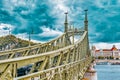 BUDAPEST, HUNGARY-MAY 06, 2016: Liberty  Bridge in  Budapest,bridge connecting Buda and Pest across the River Danube Royalty Free Stock Photo