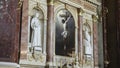 BUDAPEST, HUNGARY- MAY, 26, 2019: a painting of the crucifixion in st stephen`s basilica of budapest