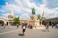 People visiting the Fisherman`s Bastion in Budapest,Hungary Royalty Free Stock Photo