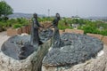 Budapest, Hungary - May 19, 2013: Statue of Prince Buda and Princess Pest / Buda and Pest Wedding around Garden of Philosophy