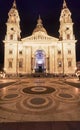 View at the pedestrian zone in front of Saint Stephen\'s basilica in Budapest in Hungary Royalty Free Stock Photo