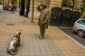 BUDAPEST, HUNGARY: Monument to Lieutenant Colombo and the dog. Statue of the famous actor of the series