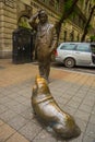 BUDAPEST, HUNGARY: Monument to Lieutenant Colombo and the dog. Statue of the famous actor of the series