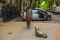 BUDAPEST, HUNGARY: Monument to Lieutenant Colombo and the dog. Statue of the famous actor of the series