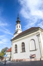 Budapest, Hungary - Nov 6, 2019: Lutheran Church of Budavar on a sunny day with blue sky above. Amazing old town of the Hungarian Royalty Free Stock Photo