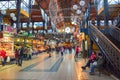 Budapest, Hungary - Nov 6, 2019: People shopping in the Great Market Hall. The largest indoor market in city. People shopping. Royalty Free Stock Photo