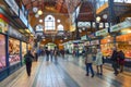 Budapest, Hungary - Nov 6, 2019: People shopping in the Great Market Hall. The largest indoor market in city. People shopping. Royalty Free Stock Photo