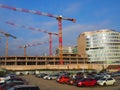 Construction of a large office building in Budapest