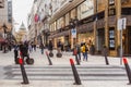 BUDAPEST, HUNGARY - NOVEMBER 08, 2019: The `Fashion street` with Christmas decorations in Budapest Royalty Free Stock Photo