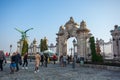 Budapest, Hungary - November 11, 2018: stone gate and fence Buda royal castle Budapest Royalty Free Stock Photo